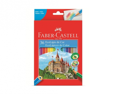 Lápis de Cor 36 cores Ecolápis Linha Vermelha Faber-Castell